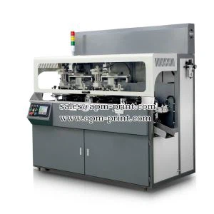 S107 Multicolor automat de lanț de tip Cap UV mașină de imprimare ecran cu Flame Treatment